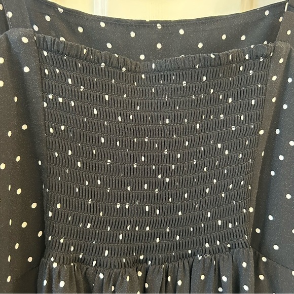 GAP Black and White Polka Dot Maxi Dress Fall Casual Layering Seasonal Medium - Picture 6 of 7